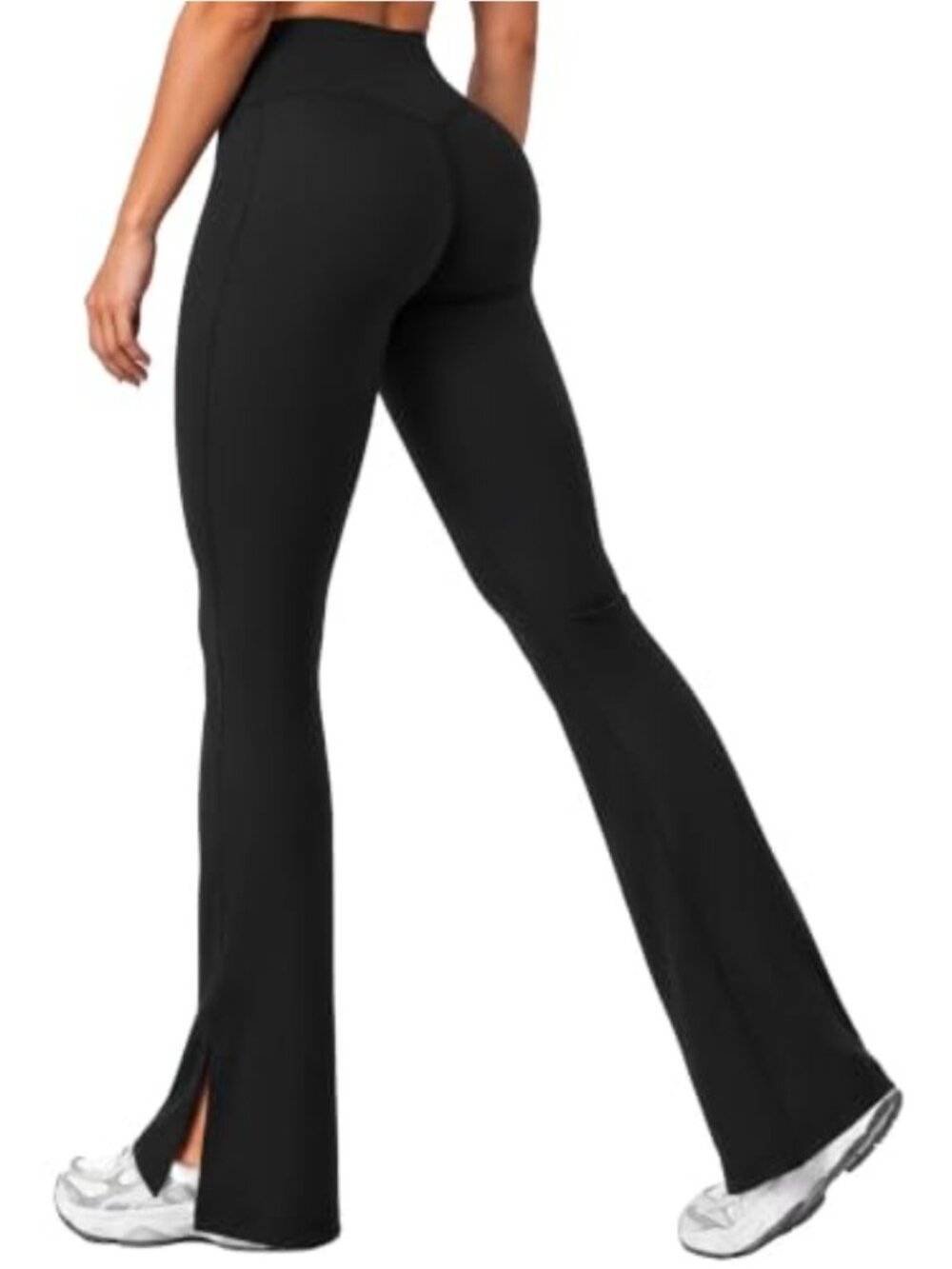 Split Hem Flare Leggings High Waisted Bootcut Yoga Pants Tummy Control